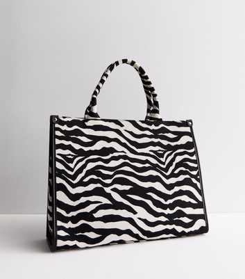 Public Desire Black Zebra Print Tote Bag