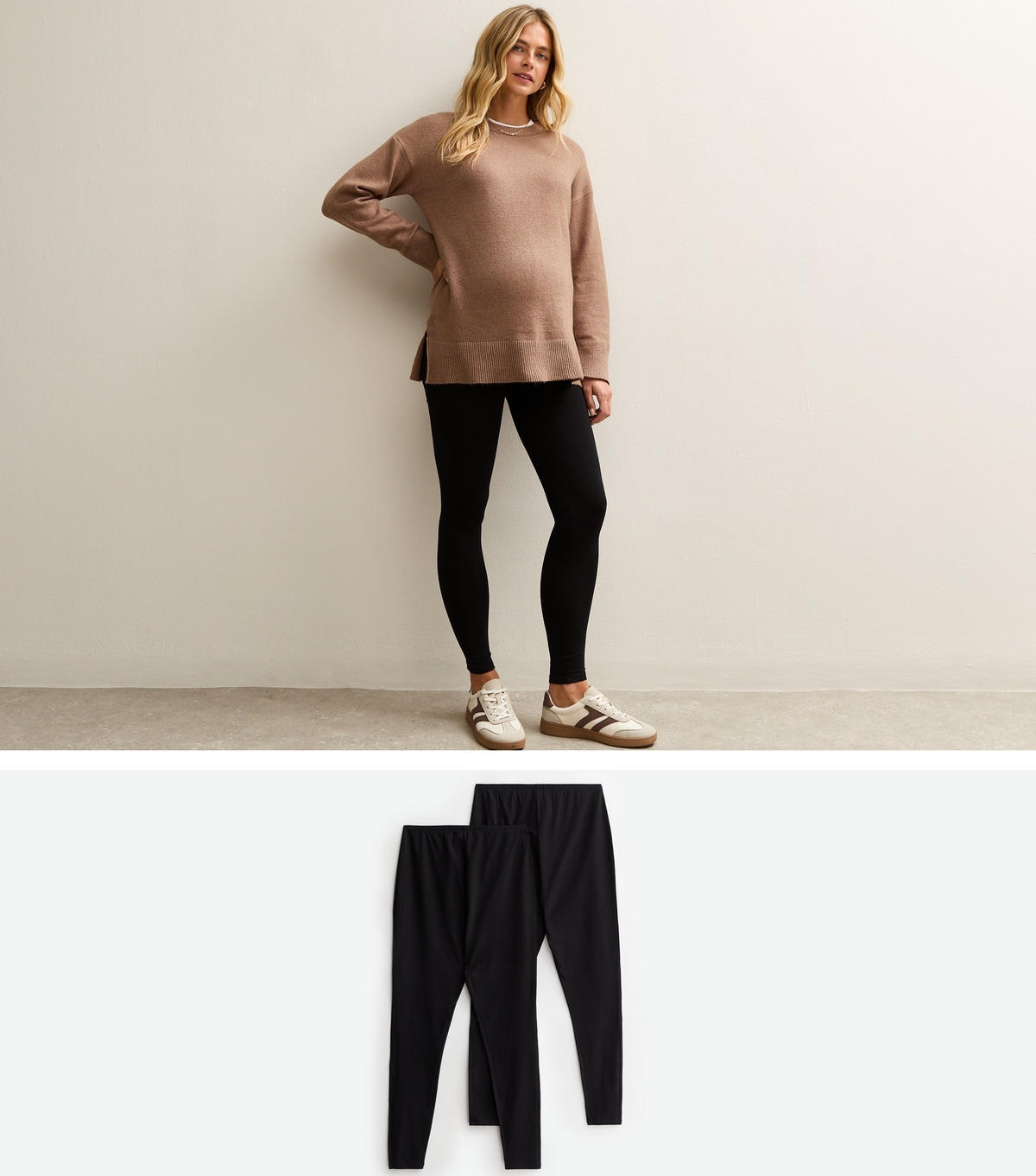 Women's Maternity 2 Pack Black Jersey Leggings New Look