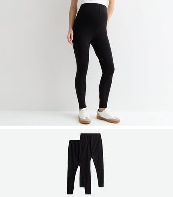 Maternity 2 Pack Black Jersey Leggings