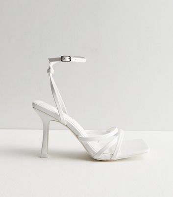 Public Desire White Strappy Stiletto Heel Sandals New Look