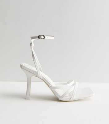 Public Desire White Strappy Stiletto Heel Sandals
