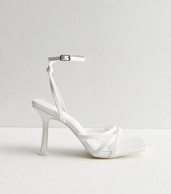 New look outlet white strappy heels