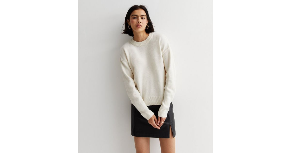 Off White Knit Crew Neck Jumper | New Look