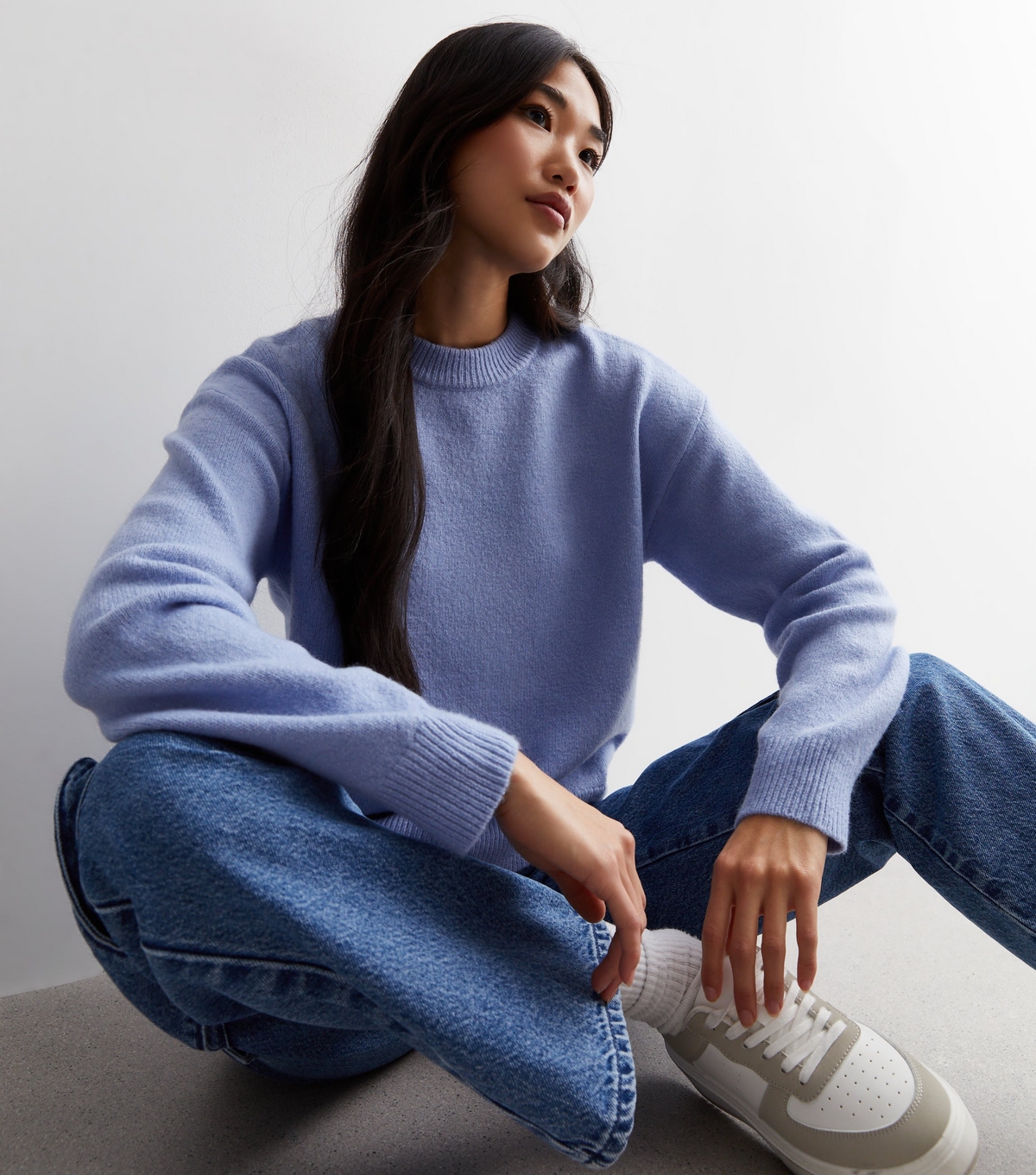 Women's Blue Knit Crew Neck Jumper New Look