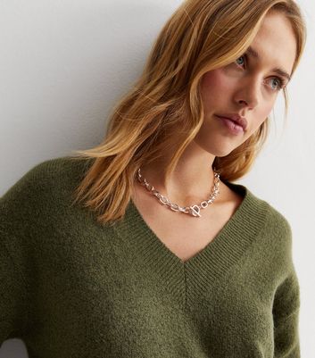 New look khaki on sale jumper