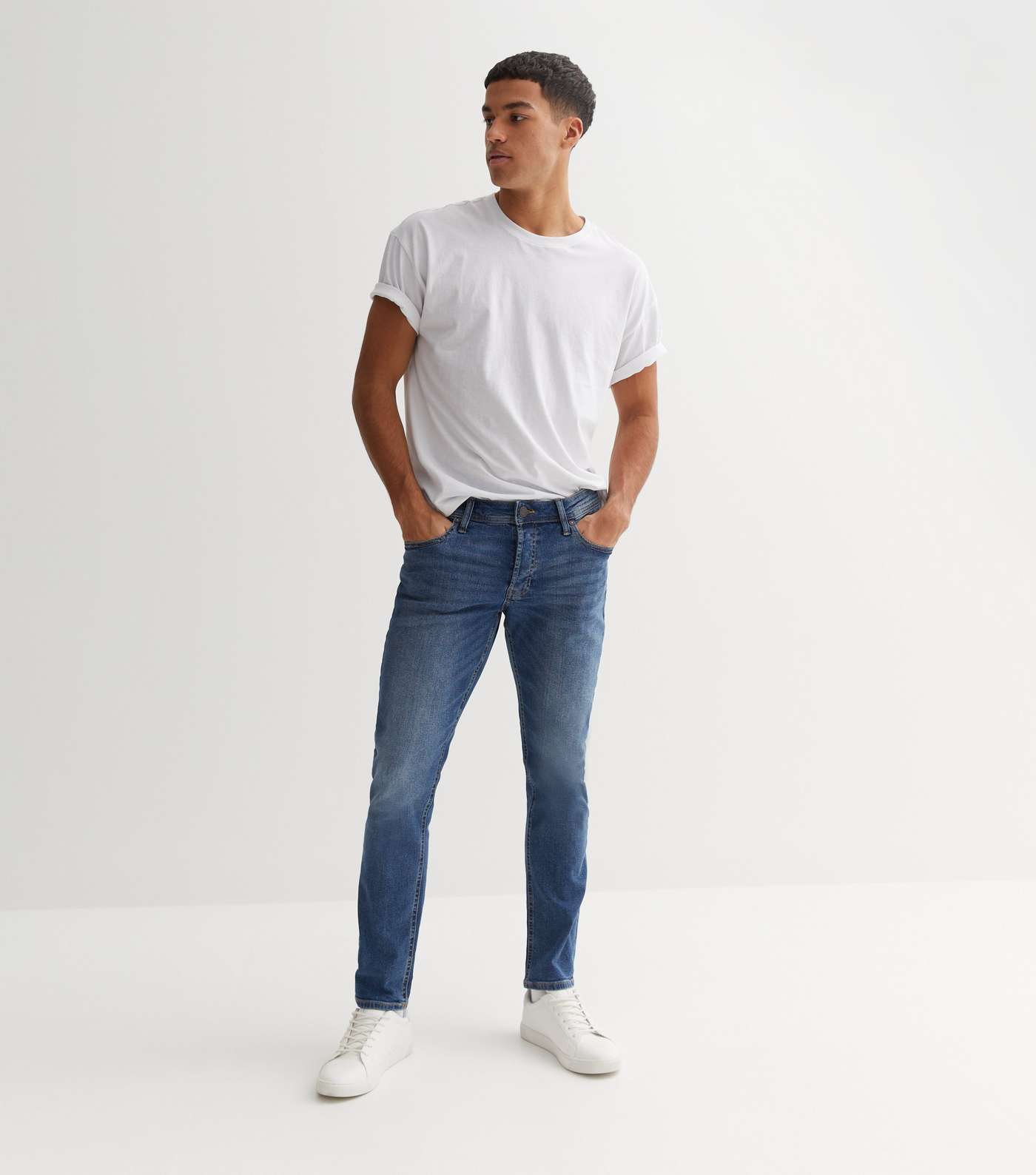 Jack & Jones Blue Mid Wash Slim Fit Jeans Image 2
