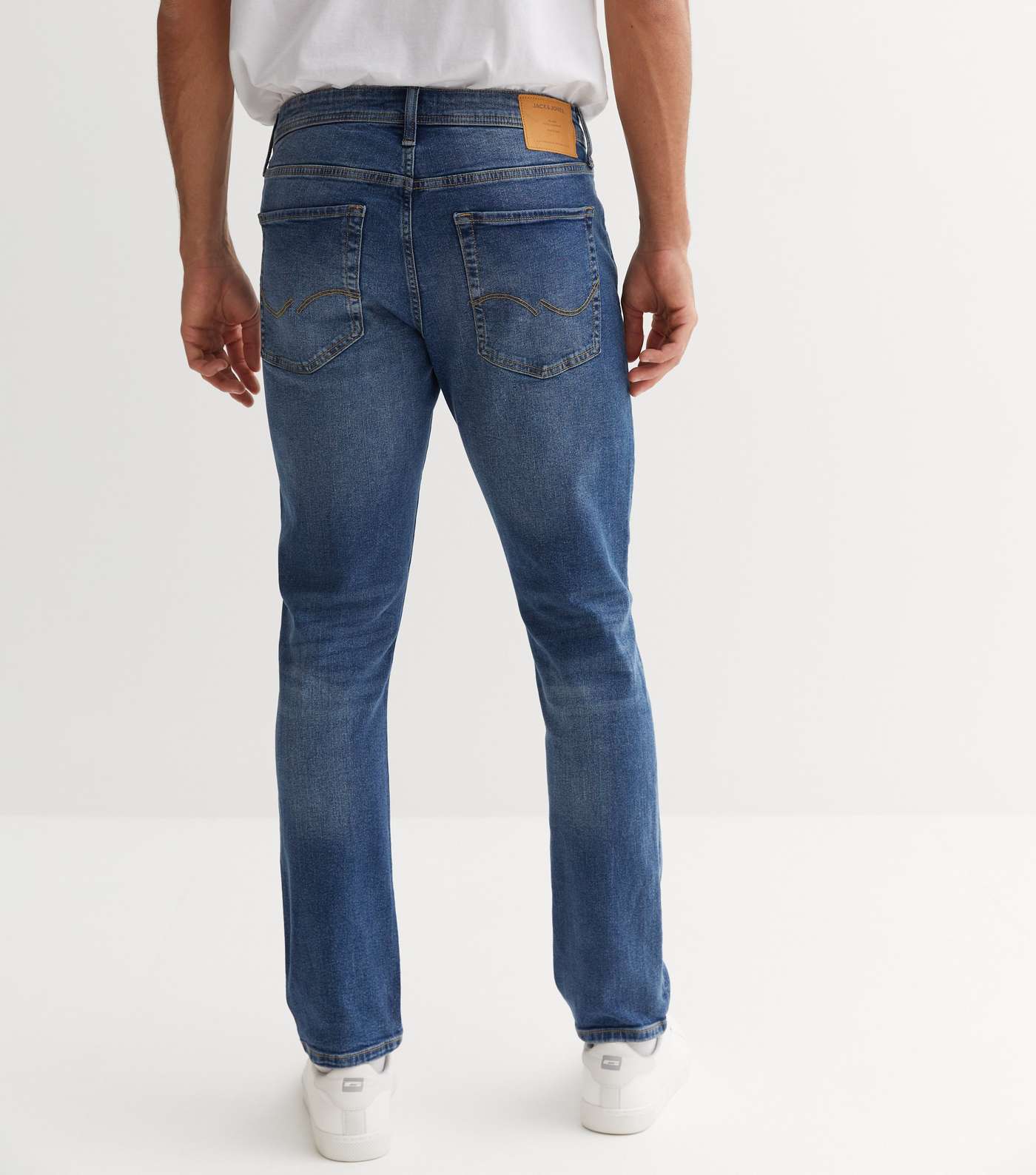 Jack & Jones Blue Mid Wash Slim Fit Jeans Image 4