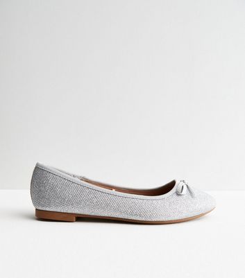 Glitter store flats silver