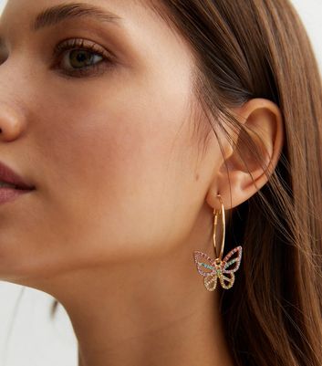 Butterfly clearance earrings hoops