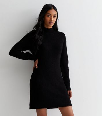 Black high neck sweater clearance dress