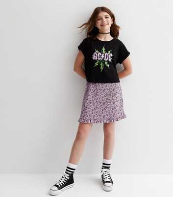 Girls Black Ponte School Skirt