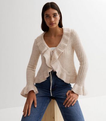 Ruffle 2025 sleeve cardigan