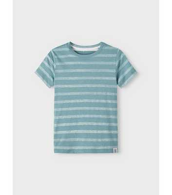 Name It Blue Stripe Crew Neck T-Shirt