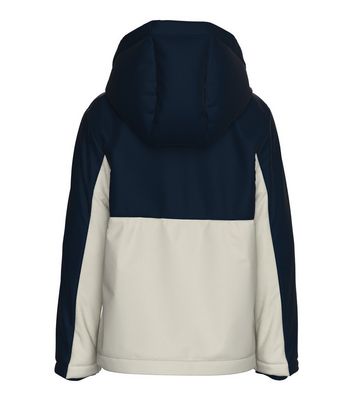 Name It Navy Colour Block Hooded Jacket New Look