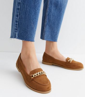 Tan wide hot sale fit loafers