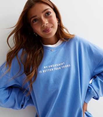 KIDS ONLY Pale Blue Better than Yours Jersey Logo Sweatshirt