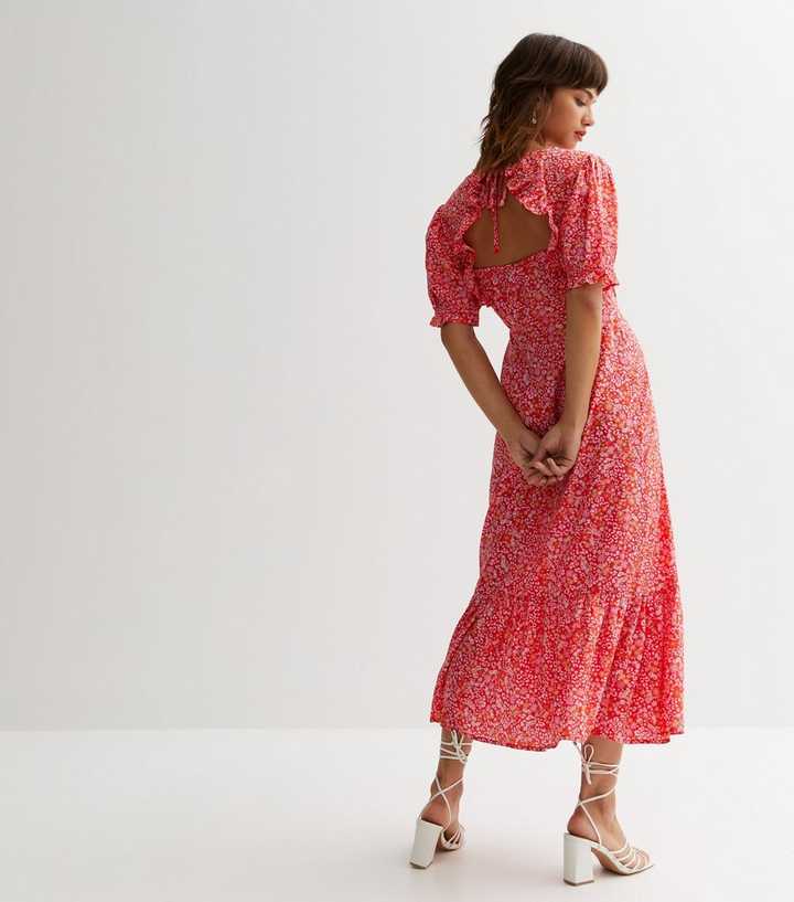 new look red floral dress Buy Friends Like These Red Floral Flutter Sleeve Empire Midi Dress from Next USA