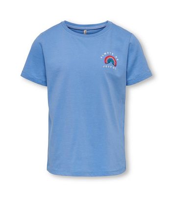 KIDS ONLY Blue Always Be Joyful Rainbow Logo T-Shirt New Look