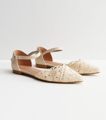 Cream flat shoes new deals look