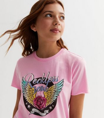 KIDS ONLY Mid Pink Reckless Soul Logo T-Shirt