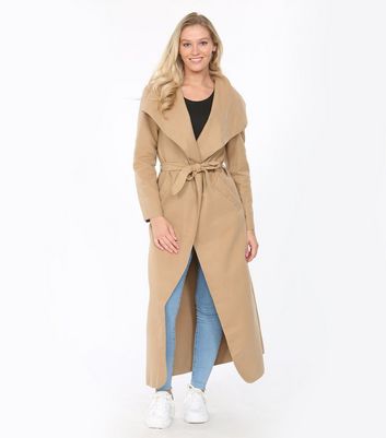 JUSTYOUROUTFIT Camel Belted Maxi Duster Coat