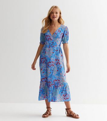 New look blue hot sale dress with flowers