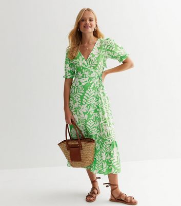 Tropical wrap outlet dress