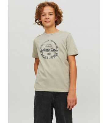 Jack & Jones Junior Grey Denim Logo T-Shirt