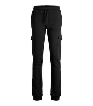 Jack & Jones Junior Black Cargo Drawstring Joggers
