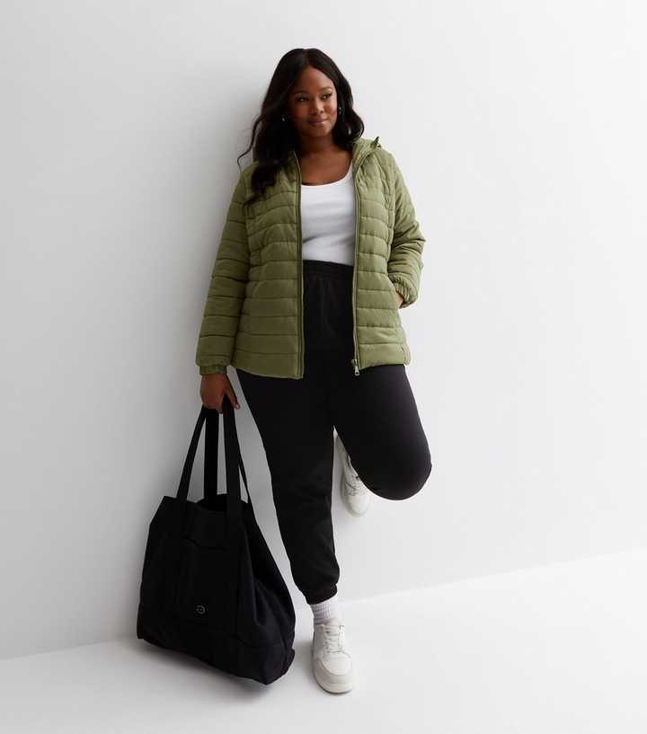 green lightweight puffer jacket