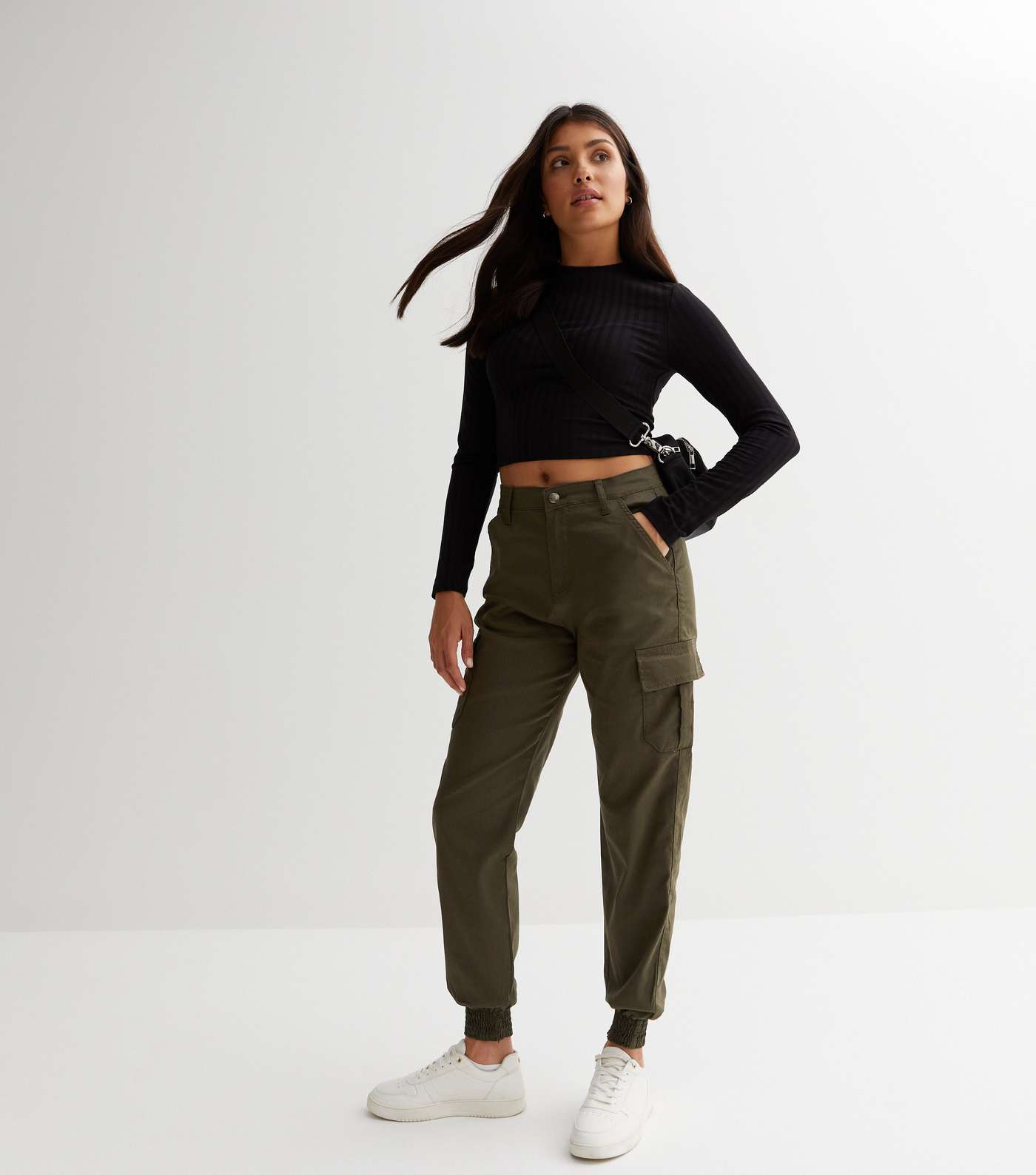 Urban Bliss Olive Cuffed Cargo Joggers Image 2