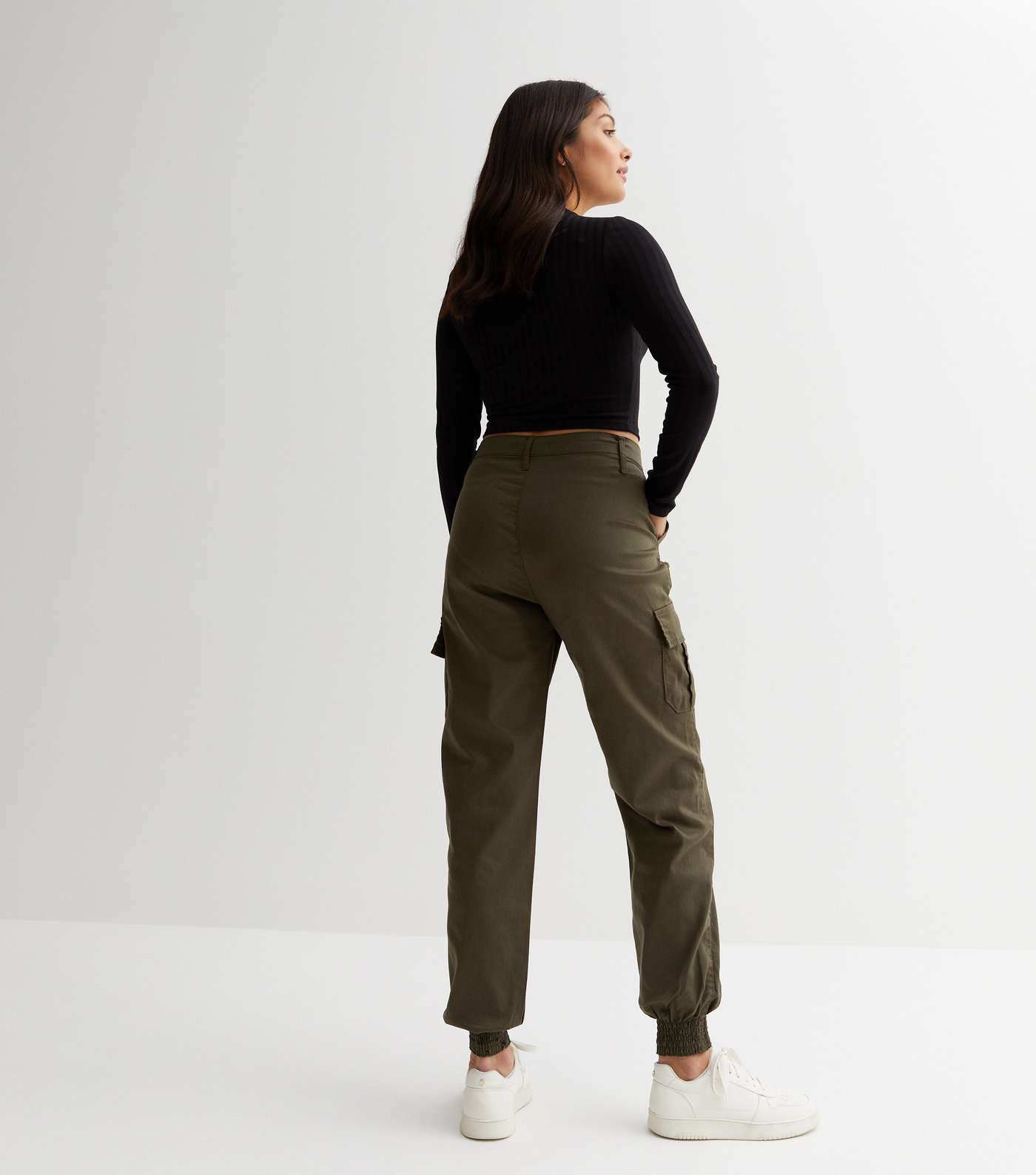 Urban Bliss Olive Cuffed Cargo Joggers Image 4