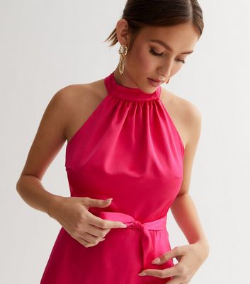 Halter frill outlet dress