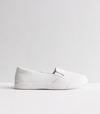 White slip cheap on trainers womens