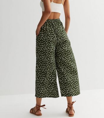 Tall Khaki Mark Making Wide Leg Crop Trousers | New Look