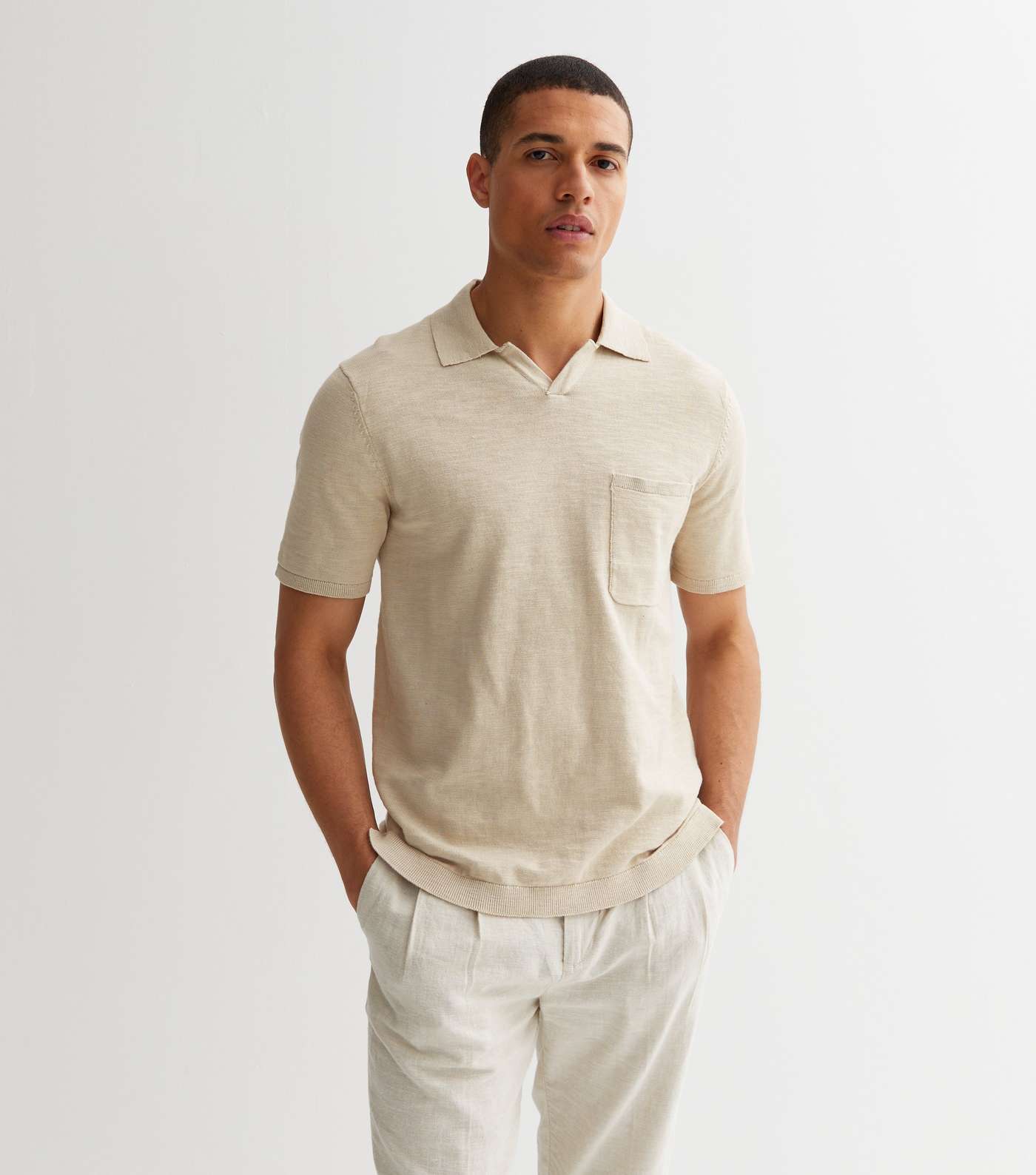 Only & Sons Stone Knit Short Sleeve Polo Shirt