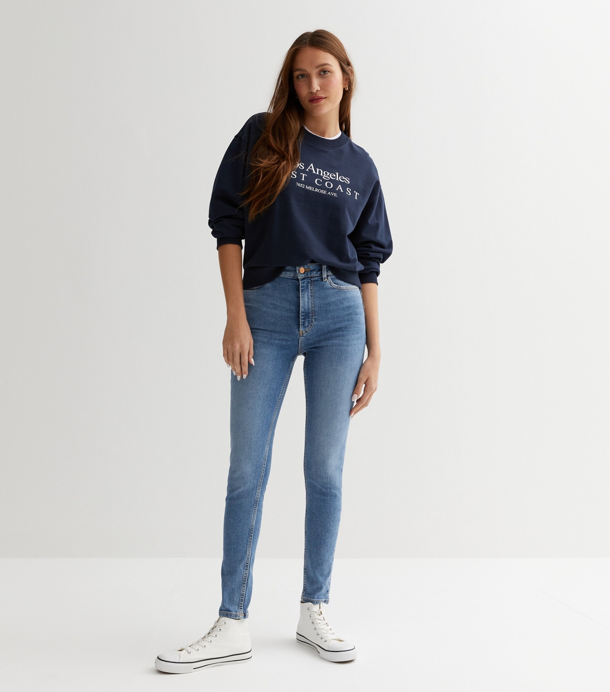 Women's Blue Lift & Shape Jenna Skinny Jeans New Look