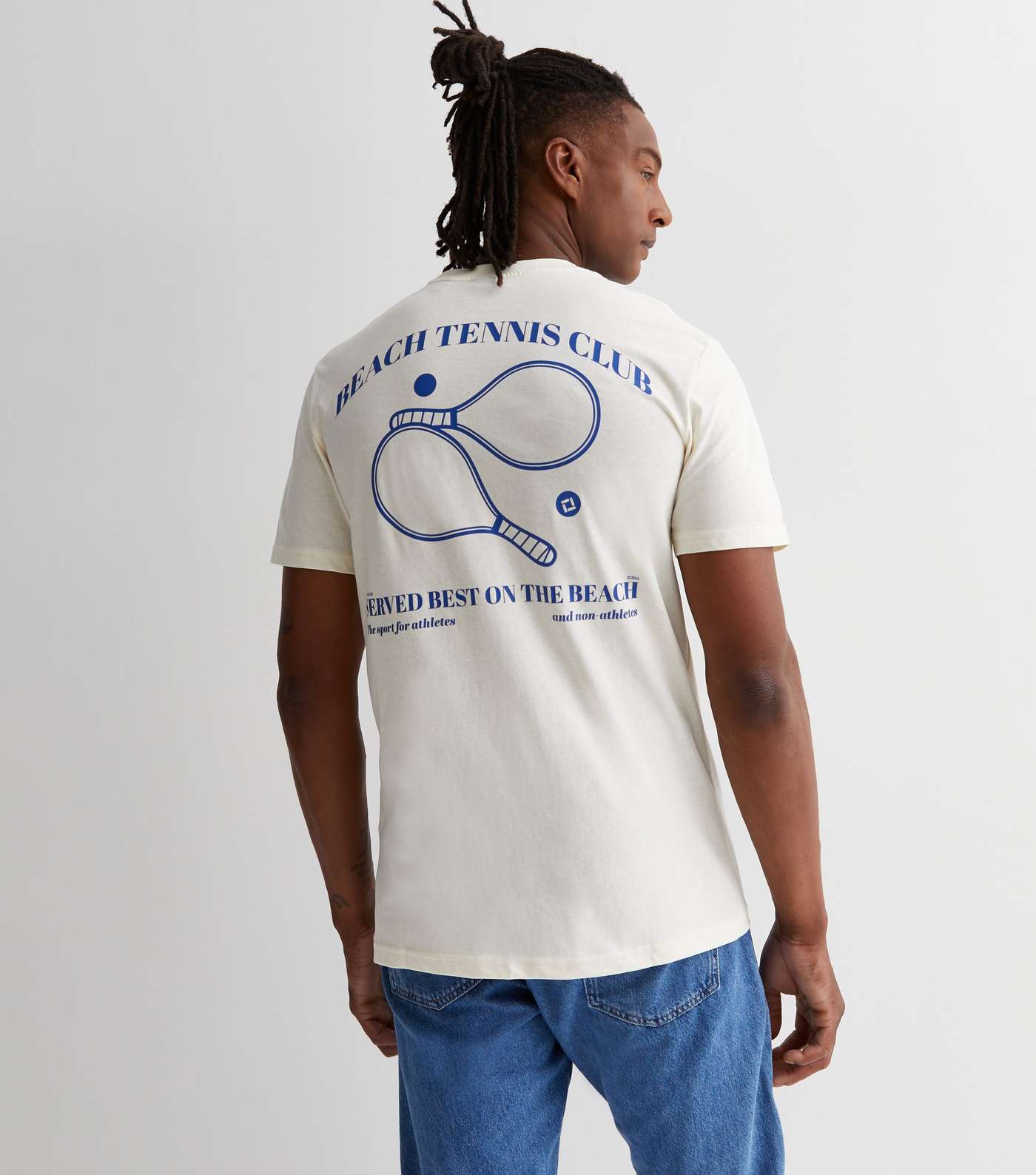 Only & Sons Cream Sports Club Front and Back Logo T-Shirt Image 4