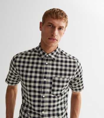 Only & Sons Stone Check Short Sleeve Oxford Shirt