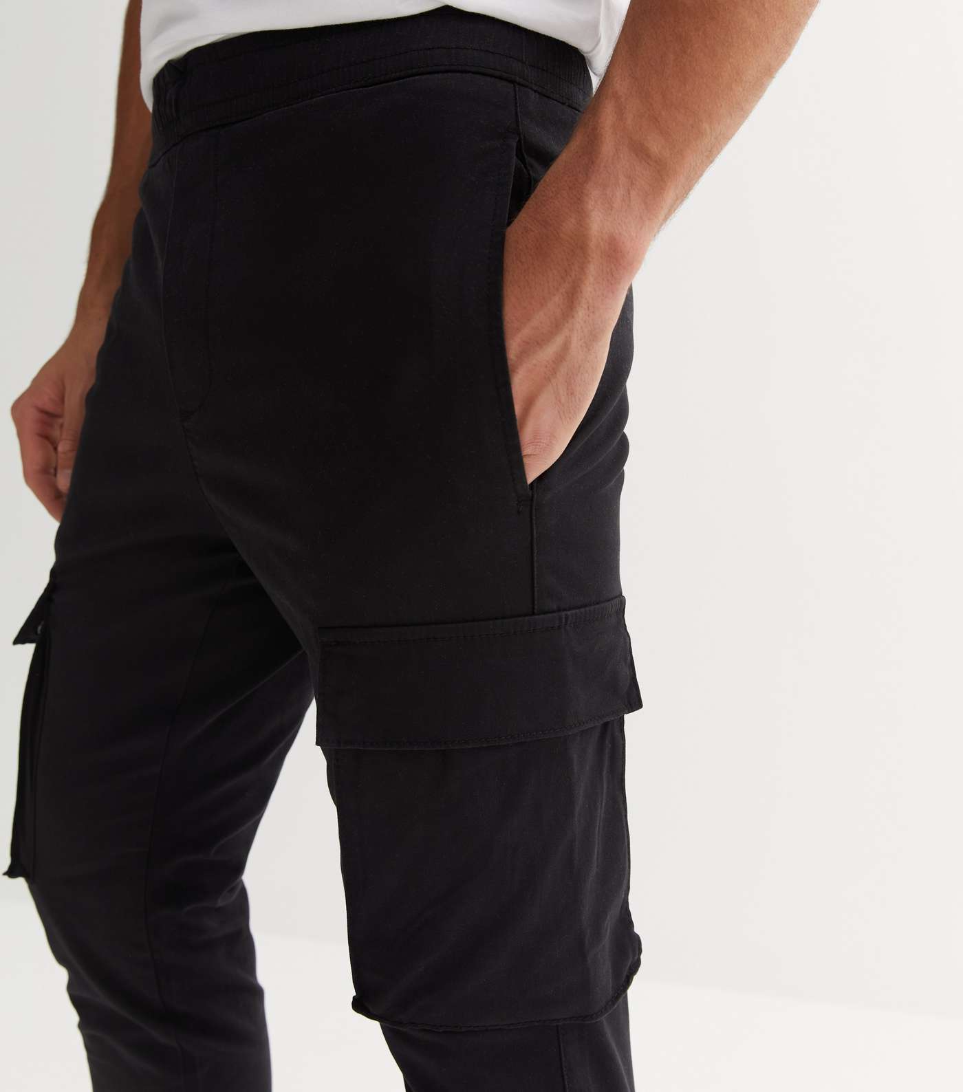 Only & Sons Black Slim Fit Cargo Trousers Image 3