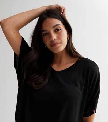 Black Fine Knit Batwing Top