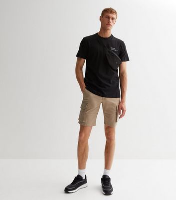 Only Sons Stone Cargo Shorts New Look