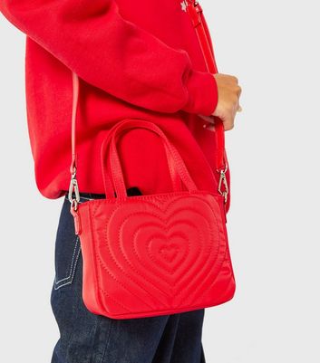 Skinnydip Red Quilted Heart Cross Body Bag New Look