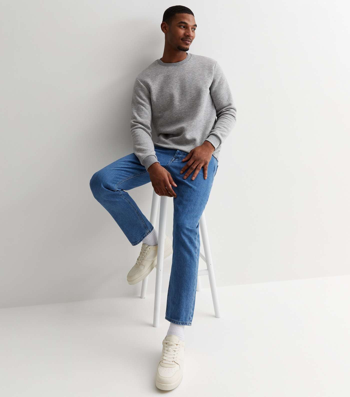 Only & Sons Pale Grey Jersey Crew Neck Sweatshirt Image 2