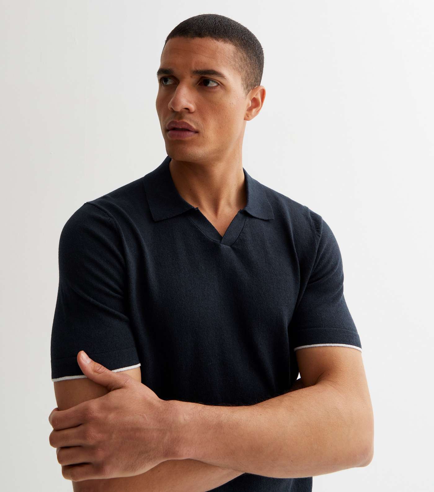 Only & Sons Navy Short Sleeve Polo Top Image 2