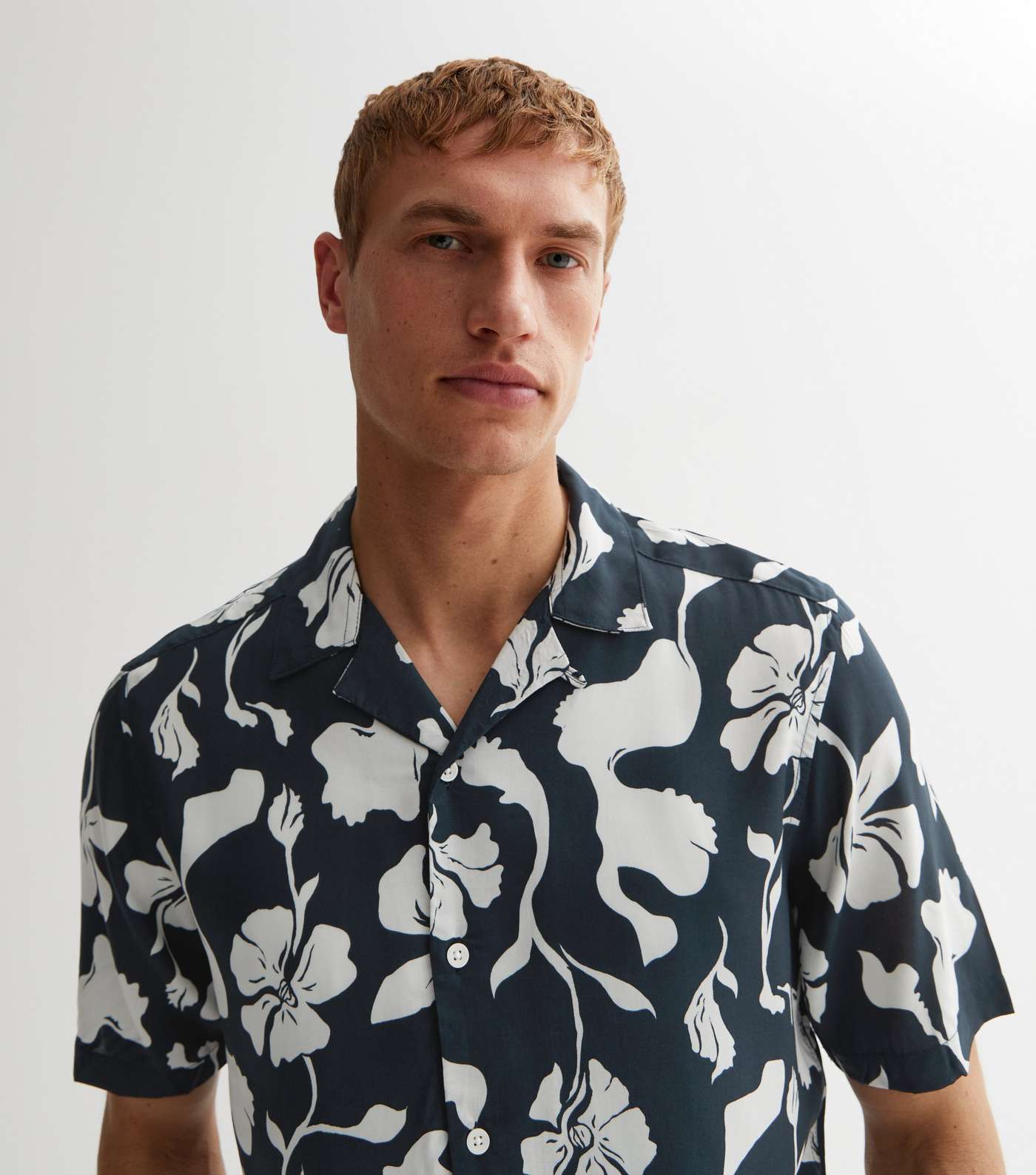 Only & Sons Navy Abstract Short Sleeve Shirt Image 2
