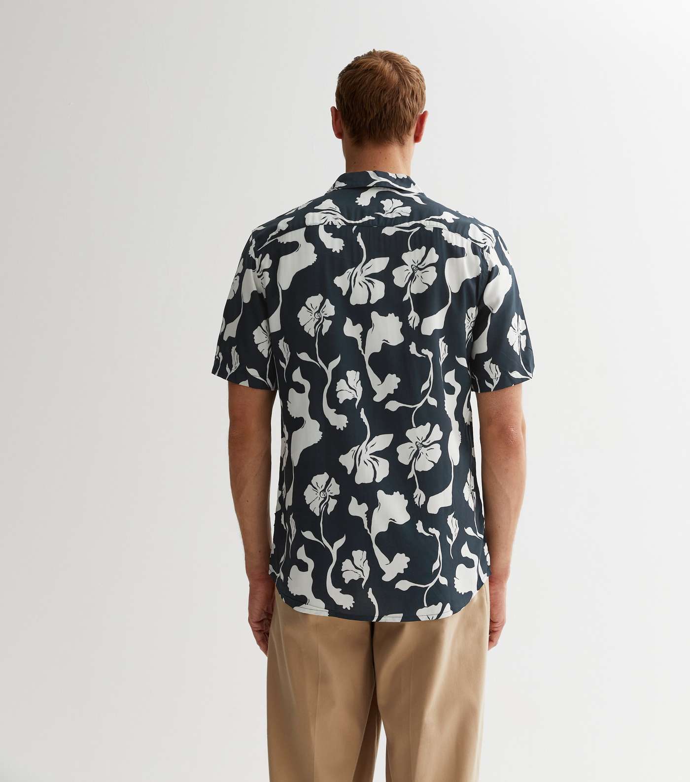 Only & Sons Navy Abstract Short Sleeve Shirt Image 4