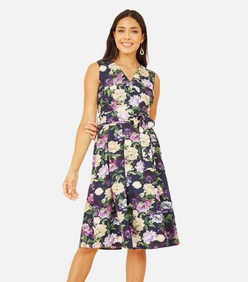 Mela navy floral dress best sale