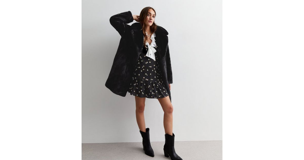 Black Faux Fur Coat | New Look
