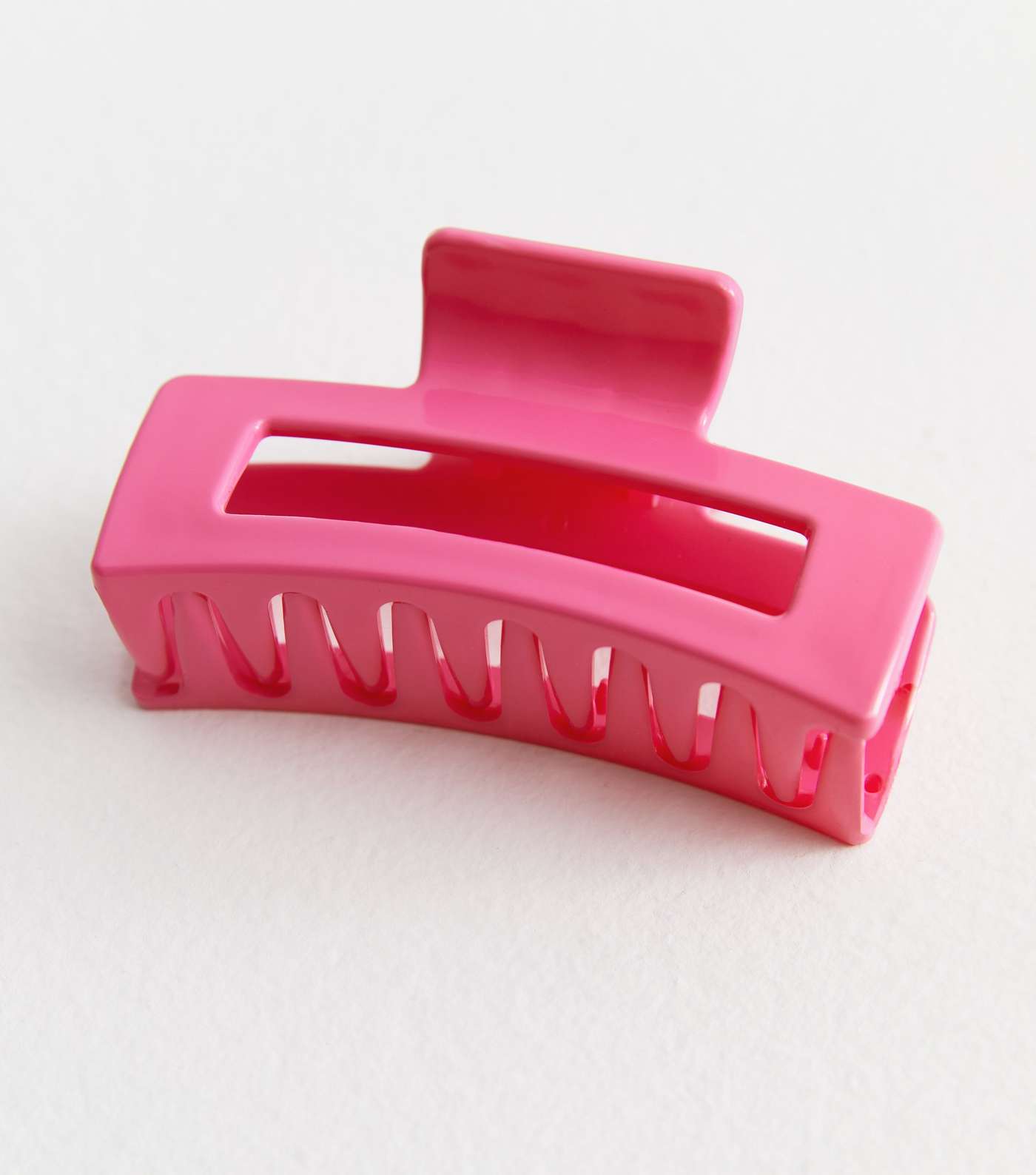 Bright Pink Rectangle Bulldog Claw Clip